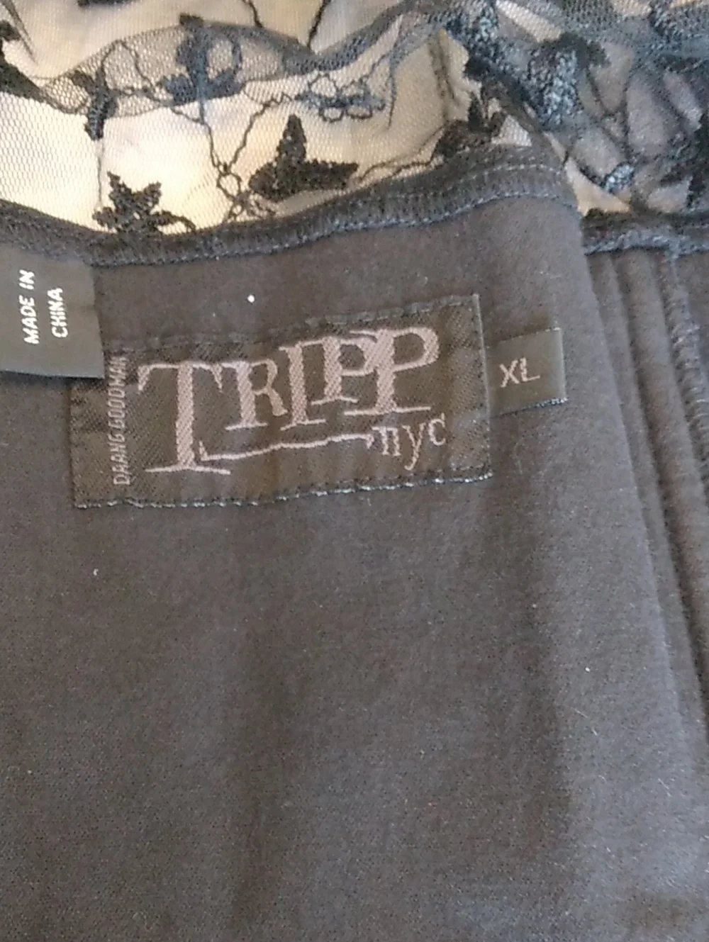 Tripp NYC Black Lace-Trim Corset Top - Picture 3 of 3